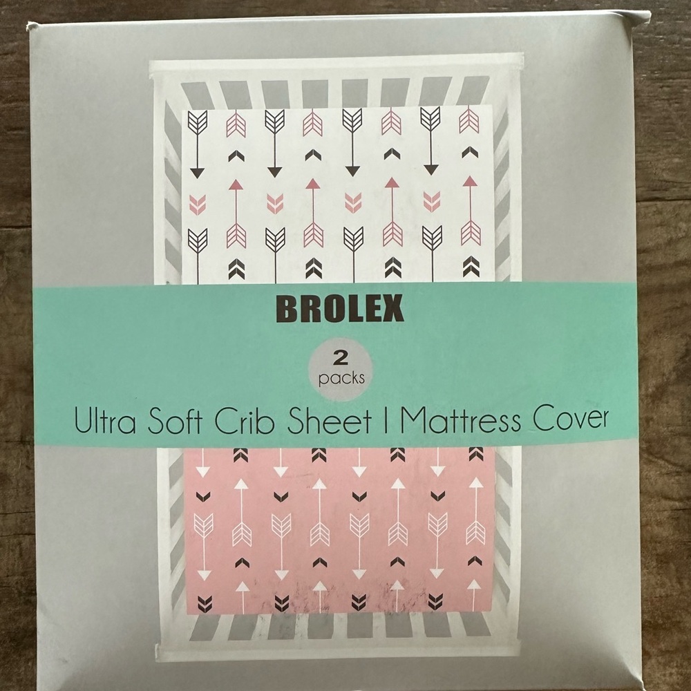 New Brolex 2 pack of ultra soft knit crib sheets